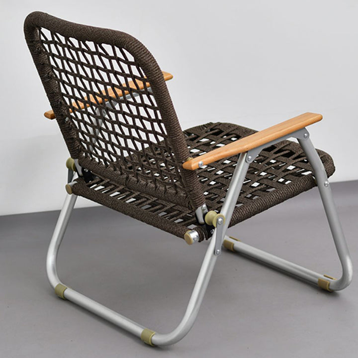 Modern Minimalist Nylon Beech Wood Aluminum Foldable Camping Chair Backrest Armrest For Outdoor