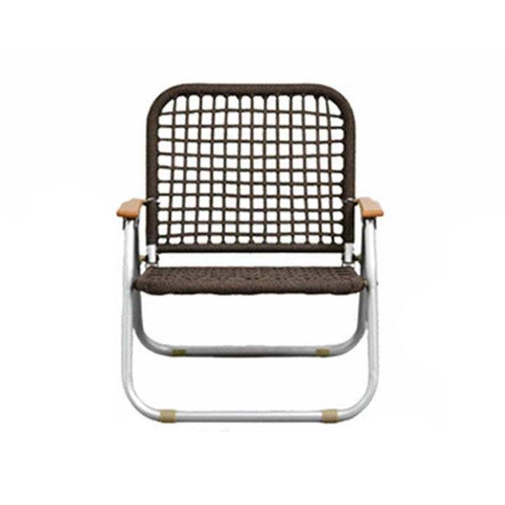 Modern Minimalist Nylon Beech Wood Aluminum Foldable Camping Chair Backrest Armrest For Outdoor