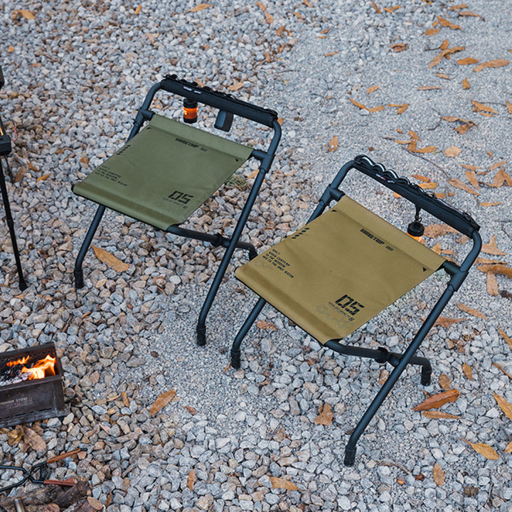 Modern Minimalist Oxford Fabric Aluminum Alloy Adjustable Foldable Camping Chair Backless Armless For Outdoor