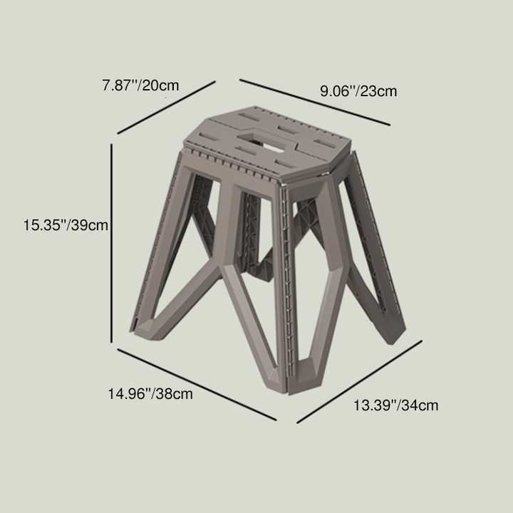 Modern Minimalist PP Plastic Foldable Stackable Carry Handle Kids Camping Chair Backless Armless For Outdoor Patio