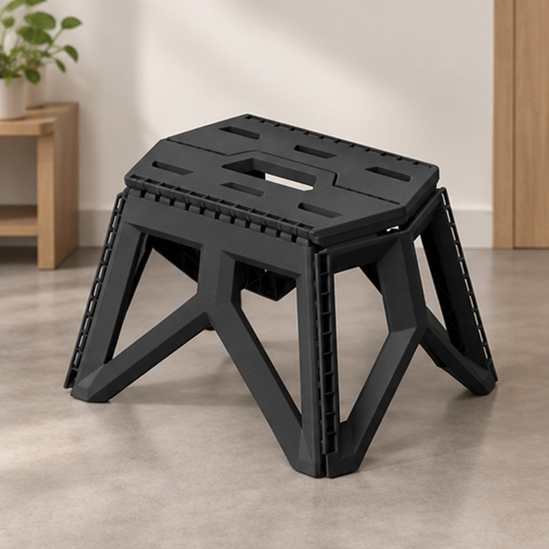 Modern Minimalist PP Plastic Foldable Stackable Carry Handle Kids Camping Chair Backless Armless For Outdoor Patio