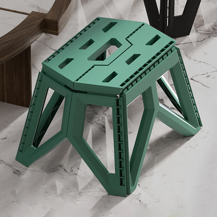 Modern Minimalist PP Plastic Foldable Stackable Carry Handle Kids Camping Chair Backless Armless For Outdoor Patio