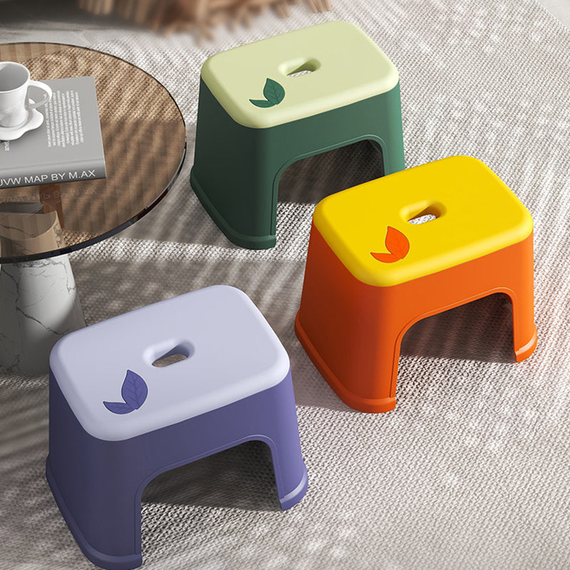 Modern Minimalist PP Plastic Stackable Space-Saving Low Stool Backless Armless Kids For Bathroom &amp; Entryway