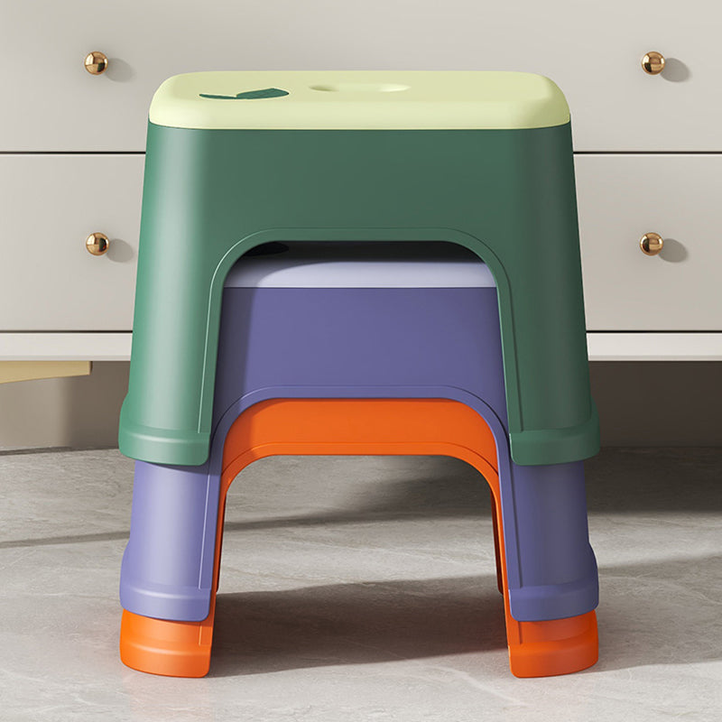 Modern Minimalist PP Plastic Stackable Space-Saving Low Stool Backless Armless Kids For Bathroom &amp; Entryway