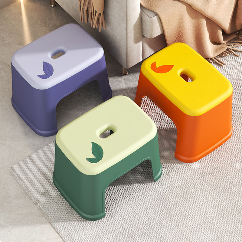 Modern Minimalist PP Plastic Stackable Space-Saving Low Stool Backless Armless Kids For Bathroom &amp; Entryway