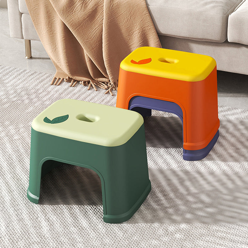 Modern Minimalist PP Plastic Stackable Space-Saving Low Stool Backless Armless Kids For Bathroom &amp; Entryway