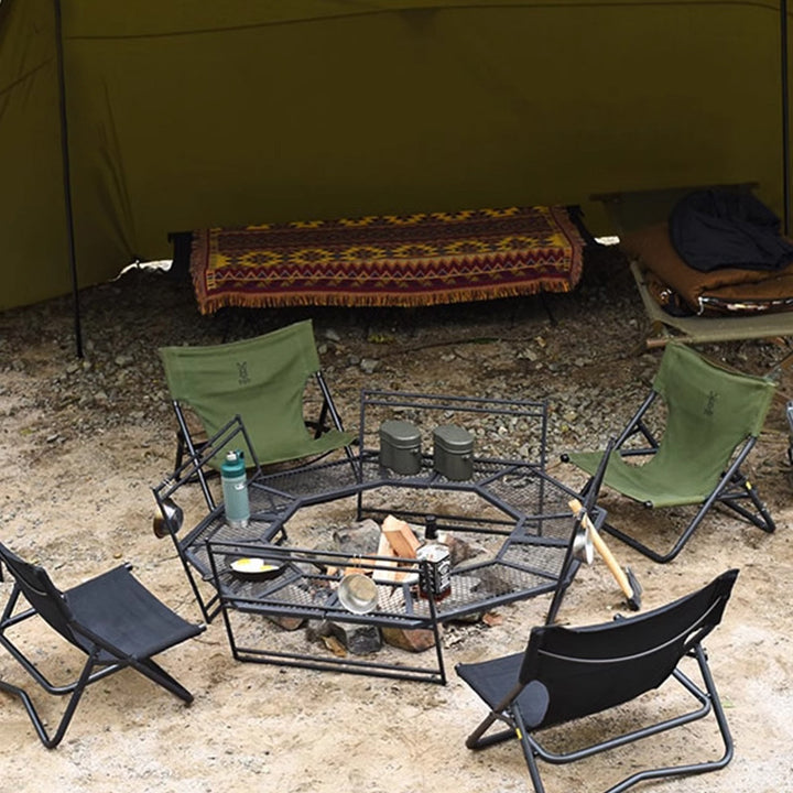 Modern Minimalist Oxford Fabric Carbon Steel Foldable Camping Chair Backrest Armless For Outdoor Patio