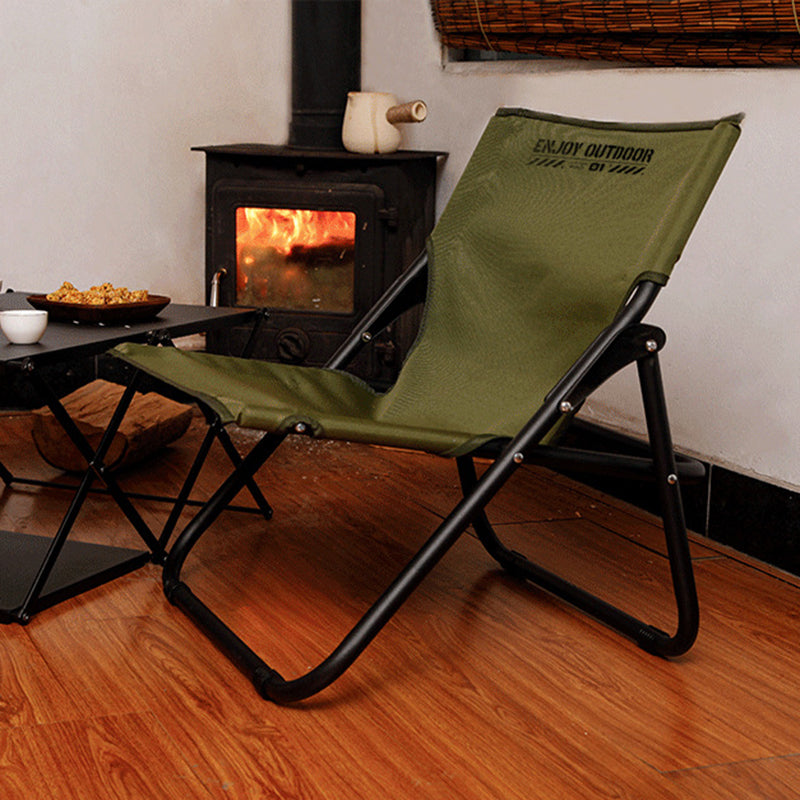 Modern Minimalist Oxford Fabric Carbon Steel Foldable Camping Chair Backrest Armless For Outdoor Patio