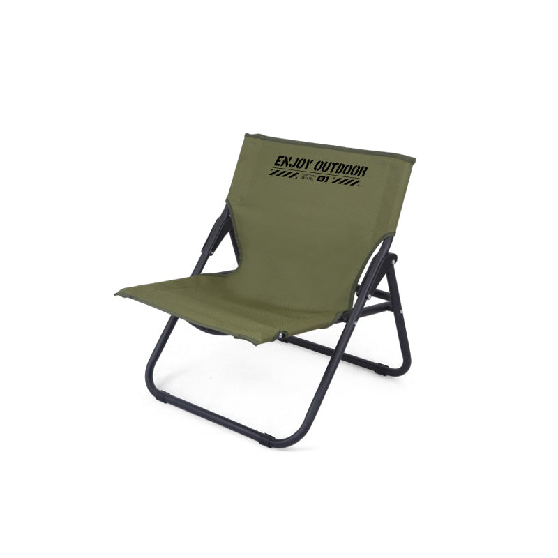 Modern Minimalist Oxford Fabric Carbon Steel Foldable Camping Chair Backrest Armless For Outdoor Patio