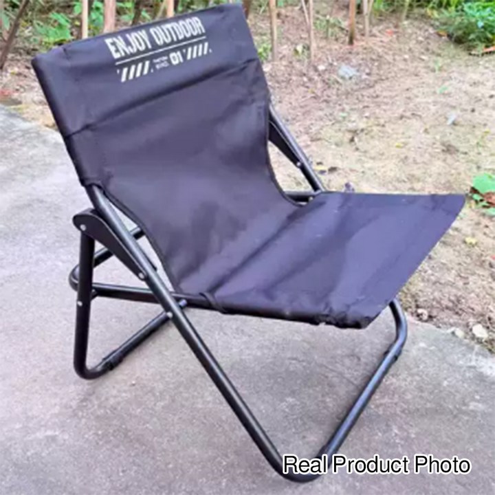 Modern Minimalist Oxford Fabric Carbon Steel Foldable Camping Chair Backrest Armless For Outdoor Patio