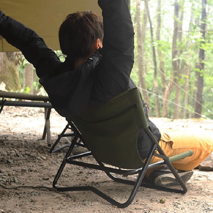 Modern Minimalist Oxford Fabric Carbon Steel Foldable Camping Chair Backrest Armless For Outdoor Patio