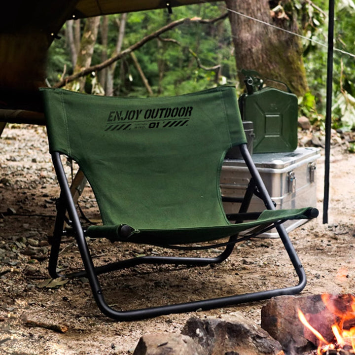 Modern Minimalist Oxford Fabric Carbon Steel Foldable Camping Chair Backrest Armless For Outdoor Patio