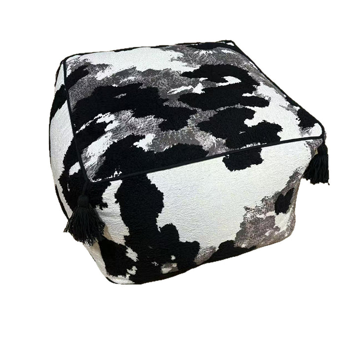 Contemporary Nordic Chenille EPP Beads Movable Lightweight Square Footstool Backless Armless For Living Room &amp; Bedroom