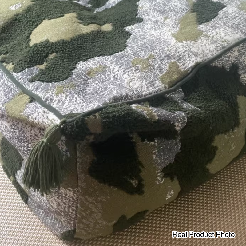 Contemporary Nordic Chenille EPP Beads Movable Lightweight Square Footstool Backless Armless For Living Room &amp; Bedroom