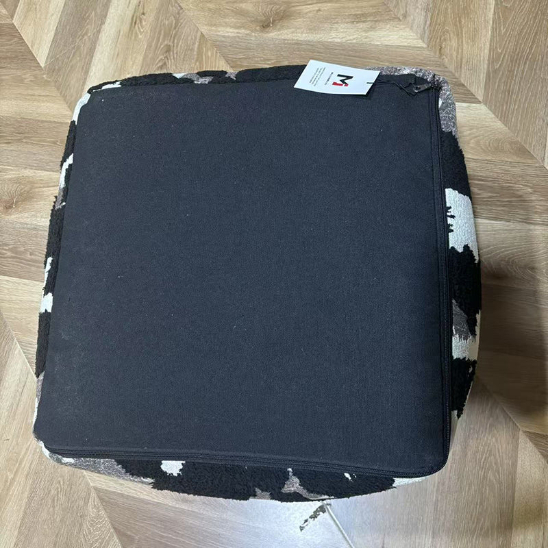 Contemporary Nordic Chenille EPP Beads Movable Lightweight Square Footstool Backless Armless For Living Room &amp; Bedroom