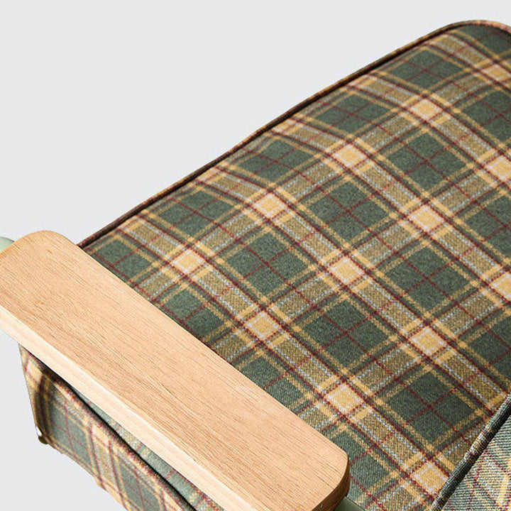 Traditional Vintage Cotton Linen Iron Foam Sponge Rubberwood Movable Adjustable Swivel Desk Chair Backrest Armrest For Home Office