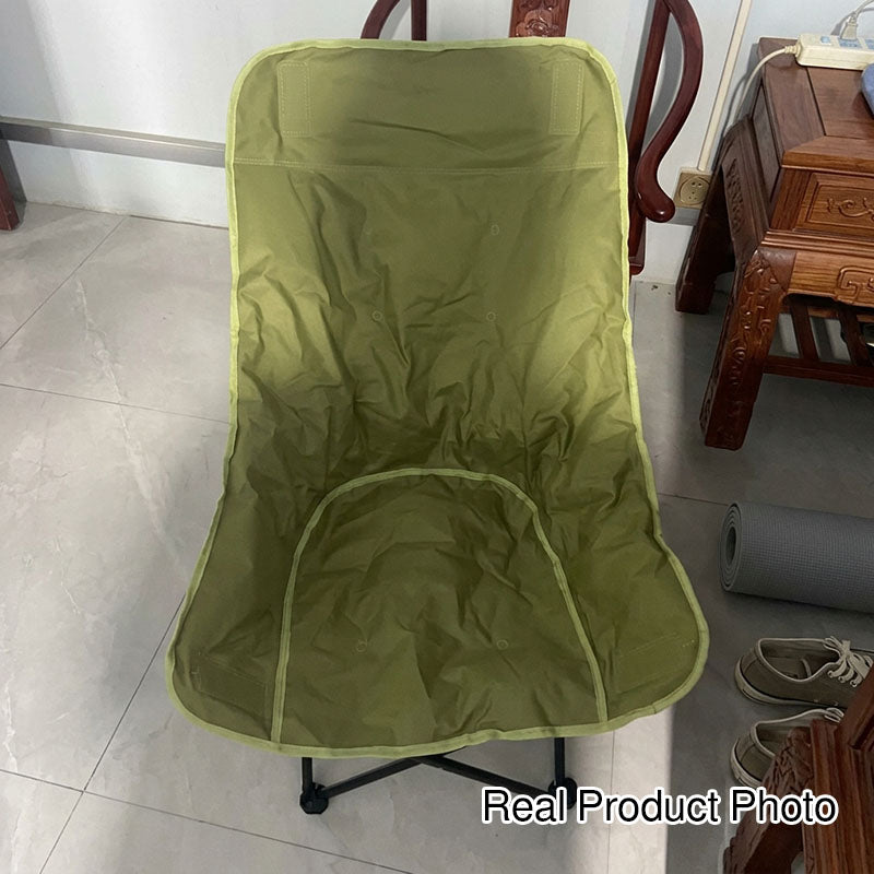 Modern Minimalist Oxford Fabric Carbon Steel EVA EPE Foldable Lightweight High-Back Camping Chair Backrest Armless For Outdoor Patio