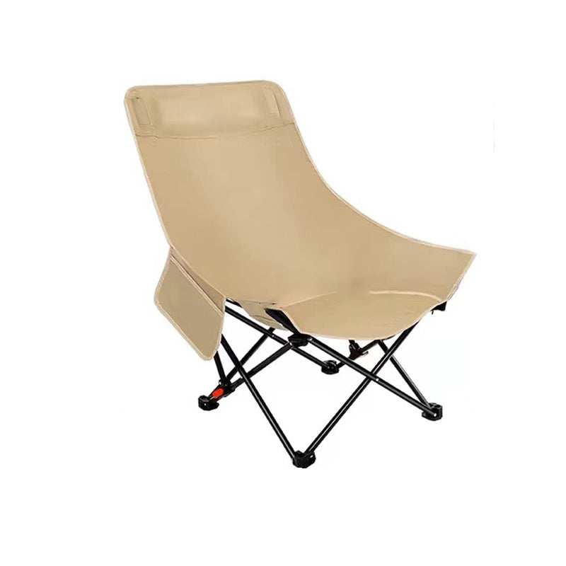 Modern Minimalist Oxford Fabric Carbon Steel EVA EPE Foldable Lightweight High-Back Camping Chair Backrest Armless For Outdoor Patio