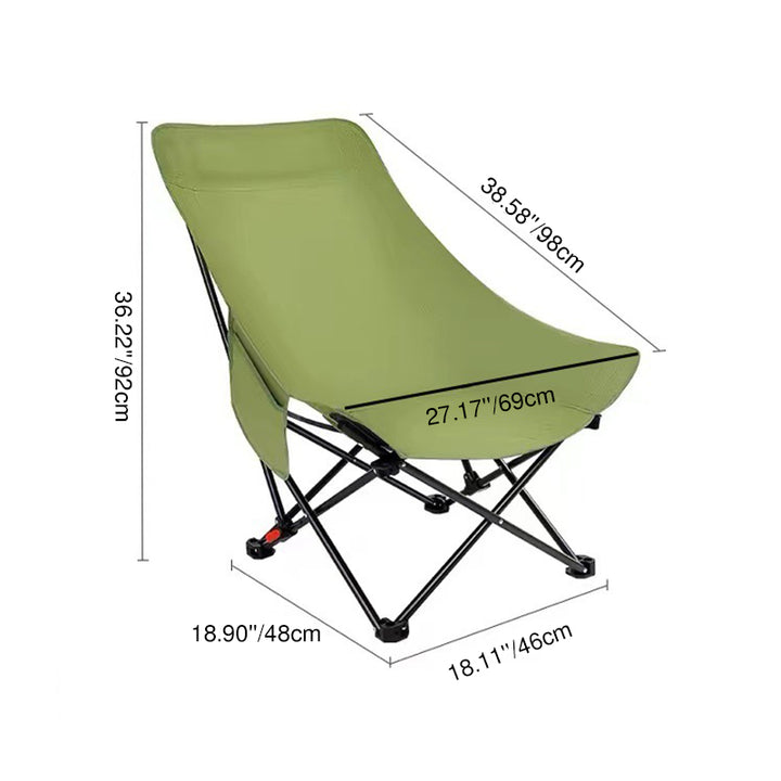Modern Minimalist Oxford Fabric Carbon Steel EVA EPE Foldable Lightweight High-Back Camping Chair Backrest Armless For Outdoor Patio