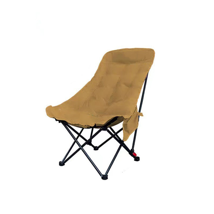 Modern Minimalist Oxford Fabric Carbon Steel EVA EPE Foldable Lightweight High-Back Camping Chair Backrest Armless For Outdoor Patio