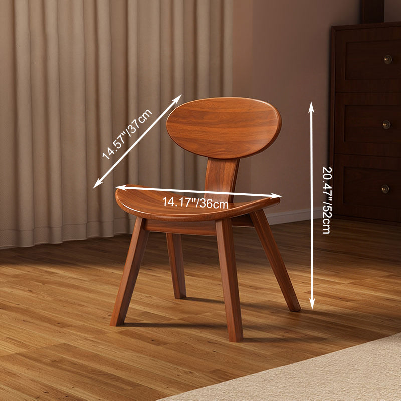Traditional Farmhouse Solid Rubberwood Yuanbao-Shaped Decorative Kids Backrest Armless Low Stool For Entryway