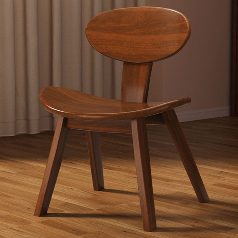 Traditional Farmhouse Solid Rubberwood Yuanbao-Shaped Decorative Kids Backrest Armless Low Stool For Entryway