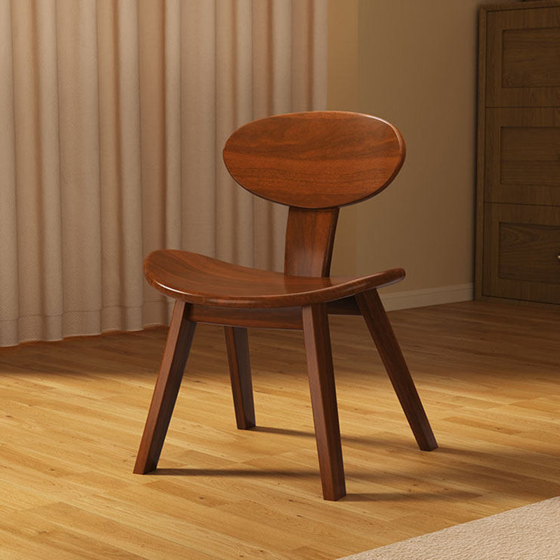 Traditional Farmhouse Solid Rubberwood Yuanbao-Shaped Decorative Kids Backrest Armless Low Stool For Entryway