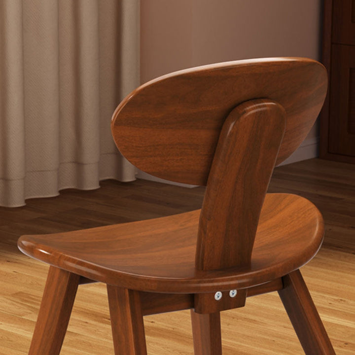 Traditional Farmhouse Solid Rubberwood Yuanbao-Shaped Decorative Kids Backrest Armless Low Stool For Entryway