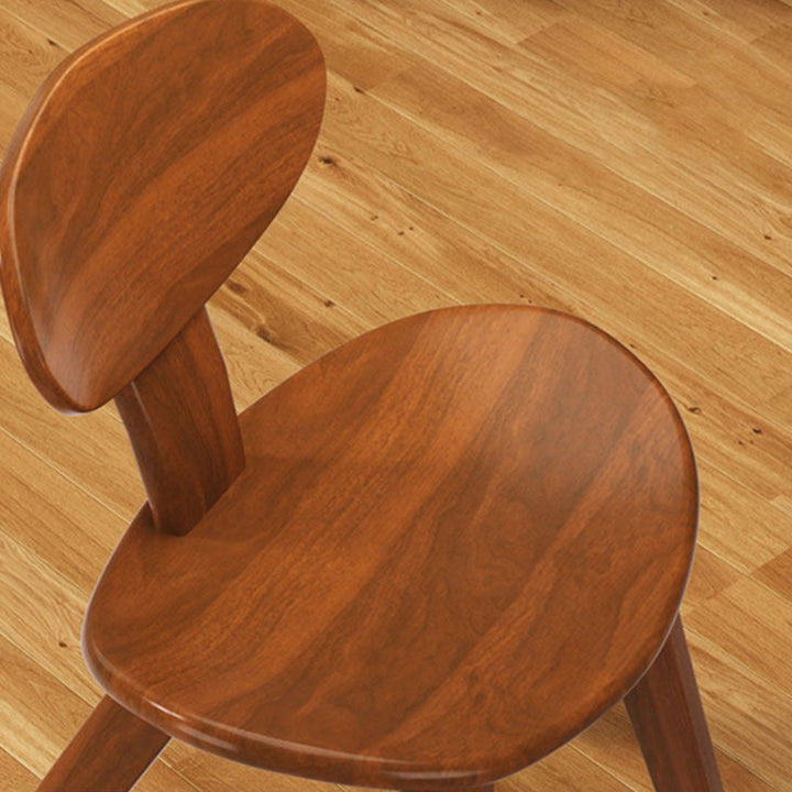 Traditional Farmhouse Solid Rubberwood Yuanbao-Shaped Decorative Kids Backrest Armless Low Stool For Entryway