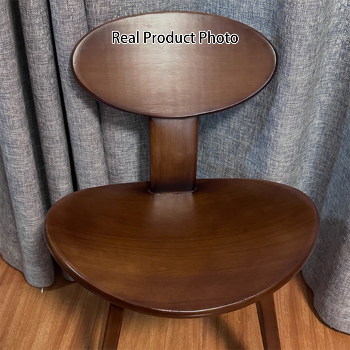 Traditional Farmhouse Solid Rubberwood Yuanbao-Shaped Decorative Kids Backrest Armless Low Stool For Entryway