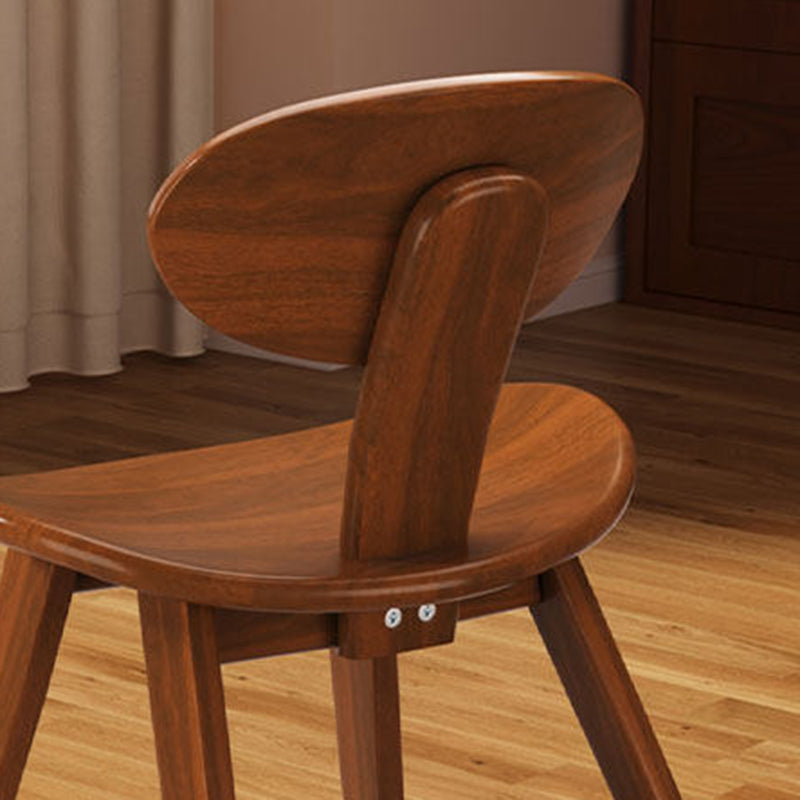 Traditional Farmhouse Solid Rubberwood Yuanbao-Shaped Decorative Kids Backrest Armless Low Stool For Entryway