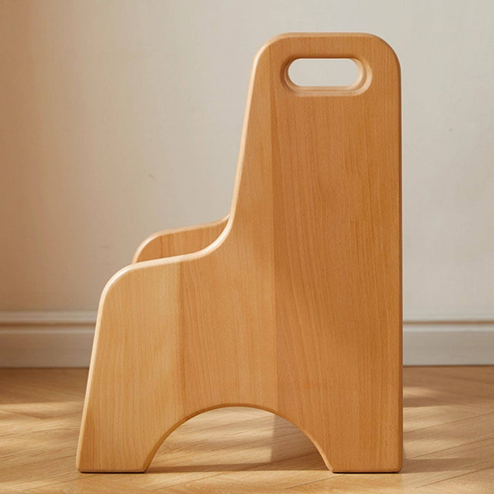 Modern Minimalist Beech Wood Stepped Highly Practical Kids Backless Armrest 2-Tier Low Stool For Living Room