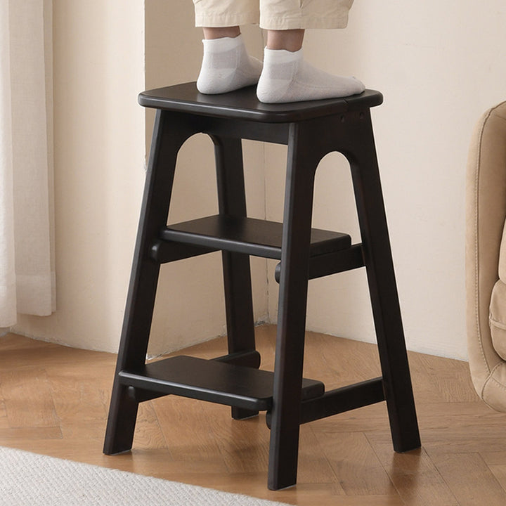 Modern Minimalist Ash Wood Highly Practical Stepped Shape Backrest Armless 3-Tier Step Stool For Living Room