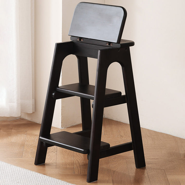 Modern Minimalist Ash Wood Highly Practical Stepped Shape Backrest Armless 3-Tier Step Stool For Living Room