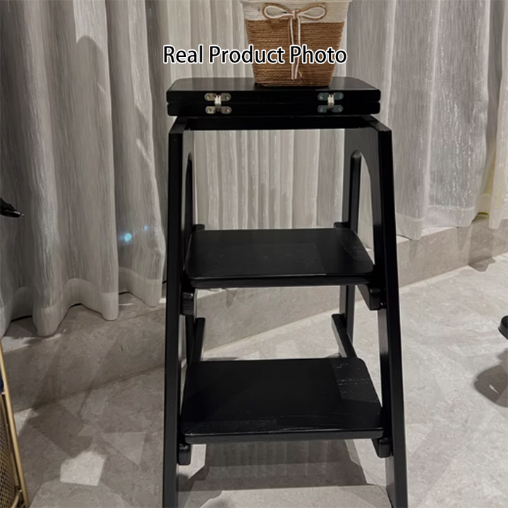 Modern Minimalist Ash Wood Highly Practical Stepped Shape Backrest Armless 3-Tier Step Stool For Living Room