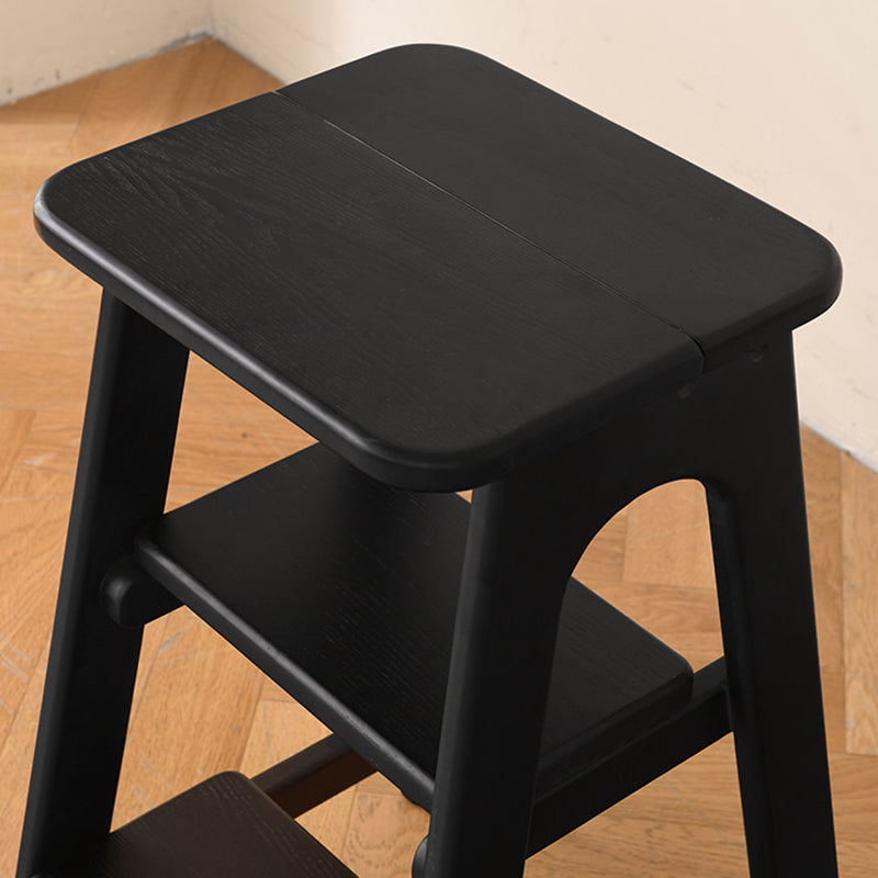 Modern Minimalist Ash Wood Highly Practical Stepped Shape Backrest Armless 3-Tier Step Stool For Living Room