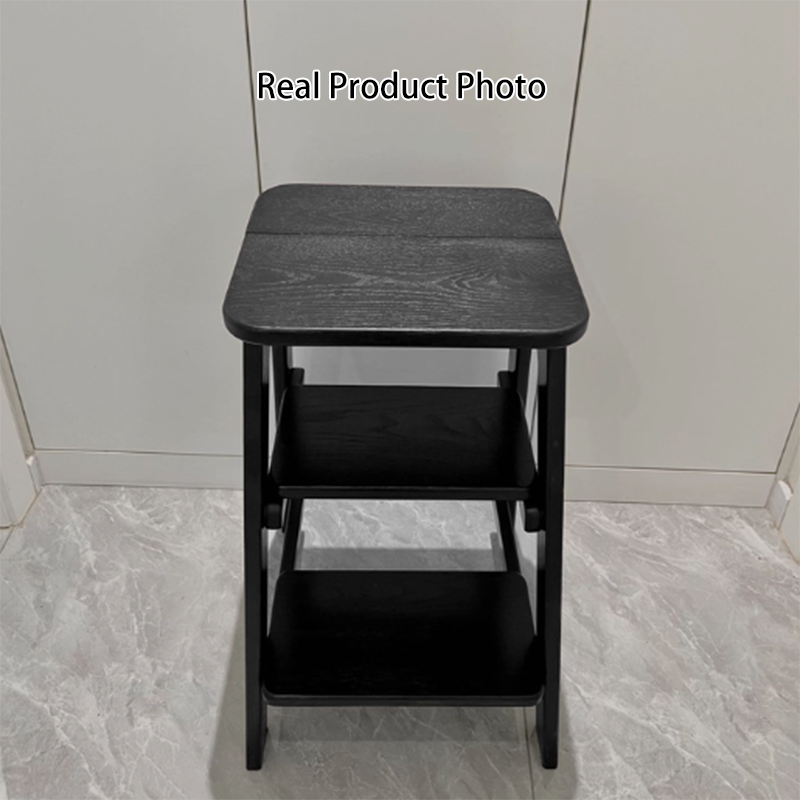 Modern Minimalist Ash Wood Highly Practical Stepped Shape Backrest Armless 3-Tier Step Stool For Living Room