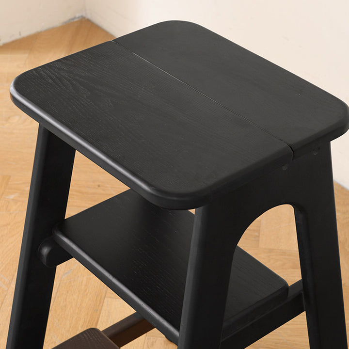 Modern Minimalist Ash Wood Highly Practical Stepped Shape Backrest Armless 3-Tier Step Stool For Living Room