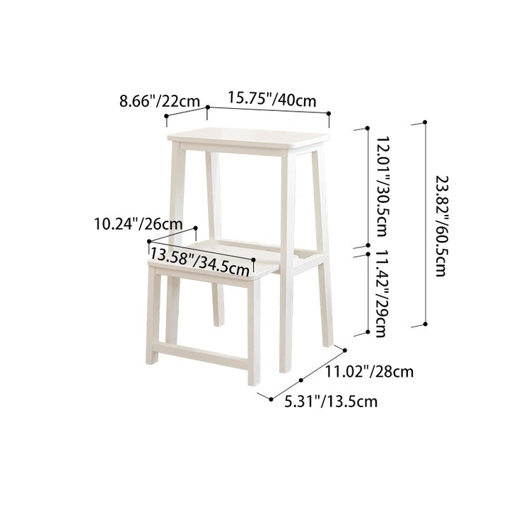 Modern Minimalist Moso Bamboo Highly Practical Space-Saving Backrest Armless Step Stool 2-Step For Living Room