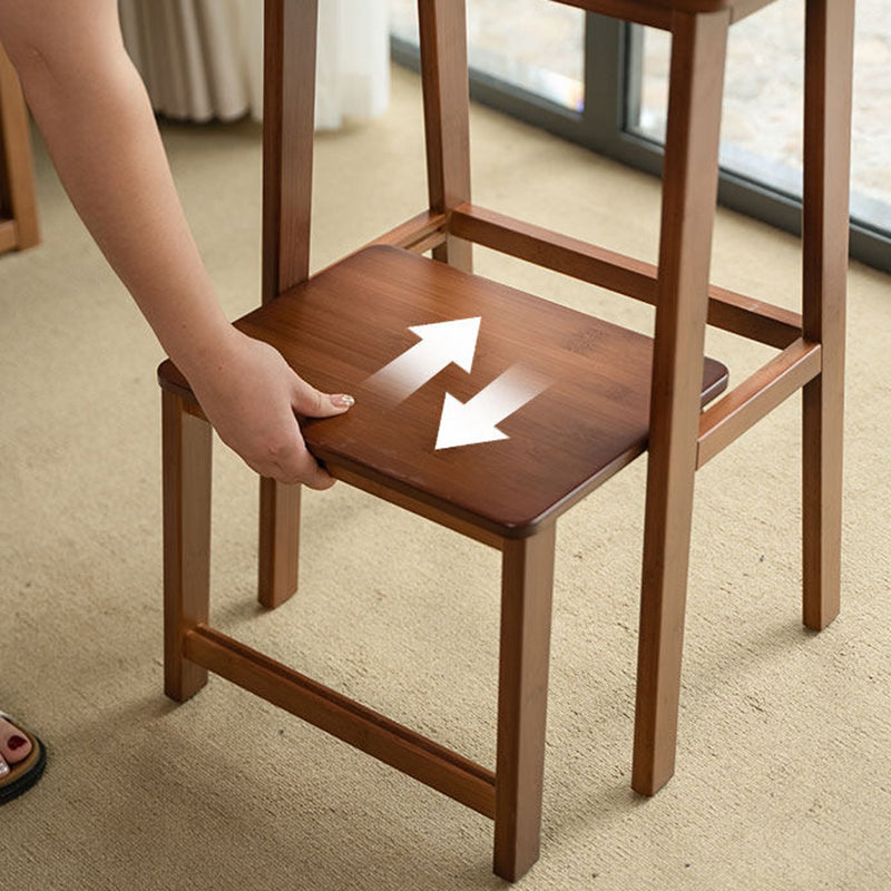 Modern Minimalist Moso Bamboo Highly Practical Space-Saving Backrest Armless Step Stool 2-Step For Living Room