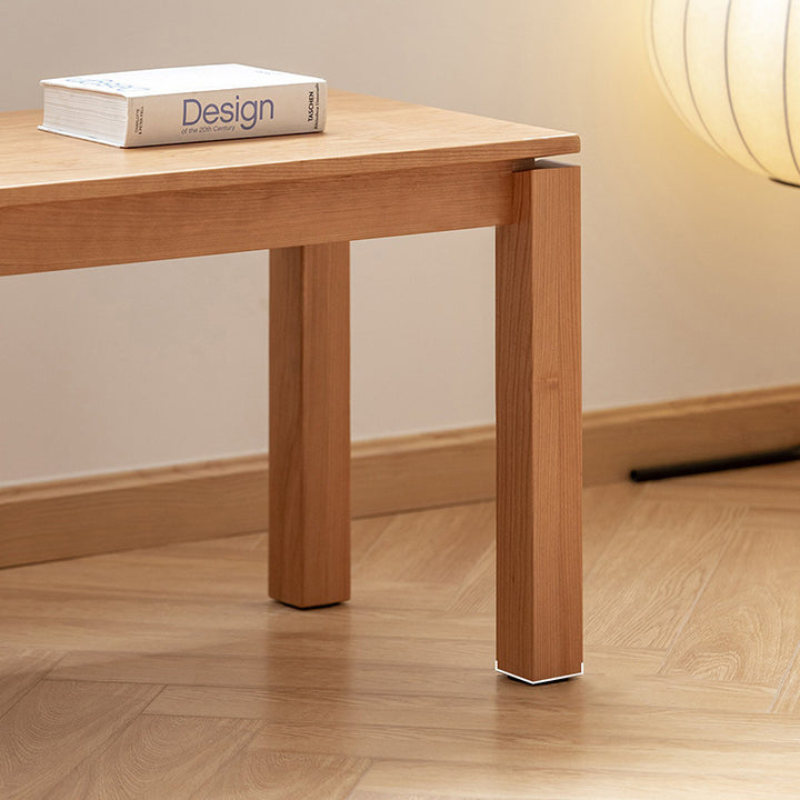 Modern Minimalist Cherry Wood &amp; Beech Wood Decorative Rectangular Backless Armless Bench For Entryway &amp; Dining Room