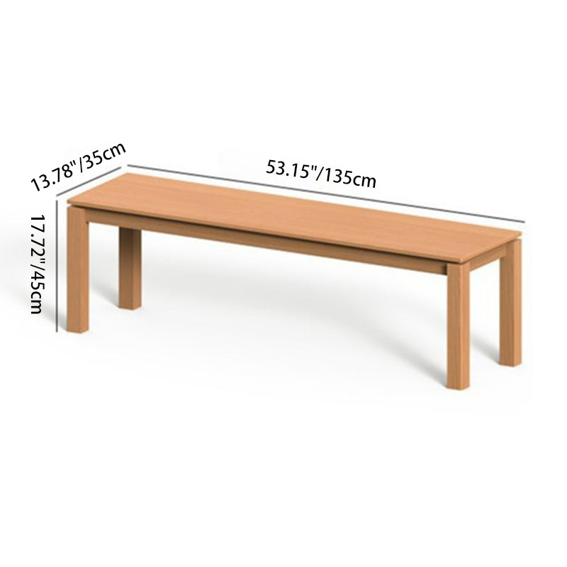 Modern Minimalist Cherry Wood &amp; Beech Wood Decorative Rectangular Backless Armless Bench For Entryway &amp; Dining Room