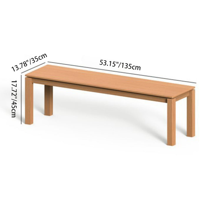 Modern Minimalist Cherry Wood &amp; Beech Wood Decorative Rectangular Backless Armless Bench For Entryway &amp; Dining Room