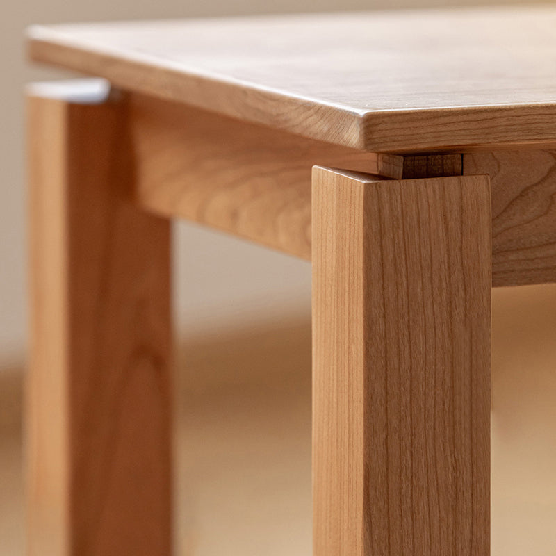 Modern Minimalist Cherry Wood &amp; Beech Wood Decorative Rectangular Backless Armless Bench For Entryway &amp; Dining Room