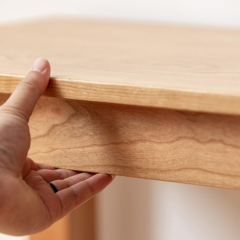 Modern Minimalist Cherry Wood &amp; Beech Wood Decorative Rectangular Backless Armless Bench For Entryway &amp; Dining Room