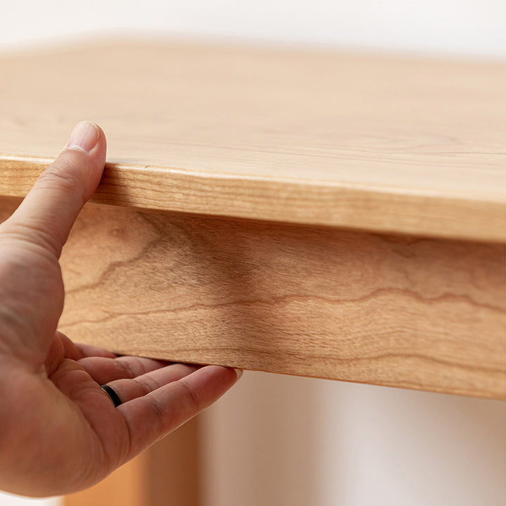 Modern Minimalist Cherry Wood &amp; Beech Wood Decorative Rectangular Backless Armless Bench For Entryway &amp; Dining Room
