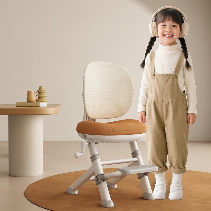 Modern Minimalist High-Resilience Mesh Carbon Steel Foam Sponge Kids Square Seat With Adaptive Backrest Footrest Highly Practical Armless Desk Chair For Home Office
