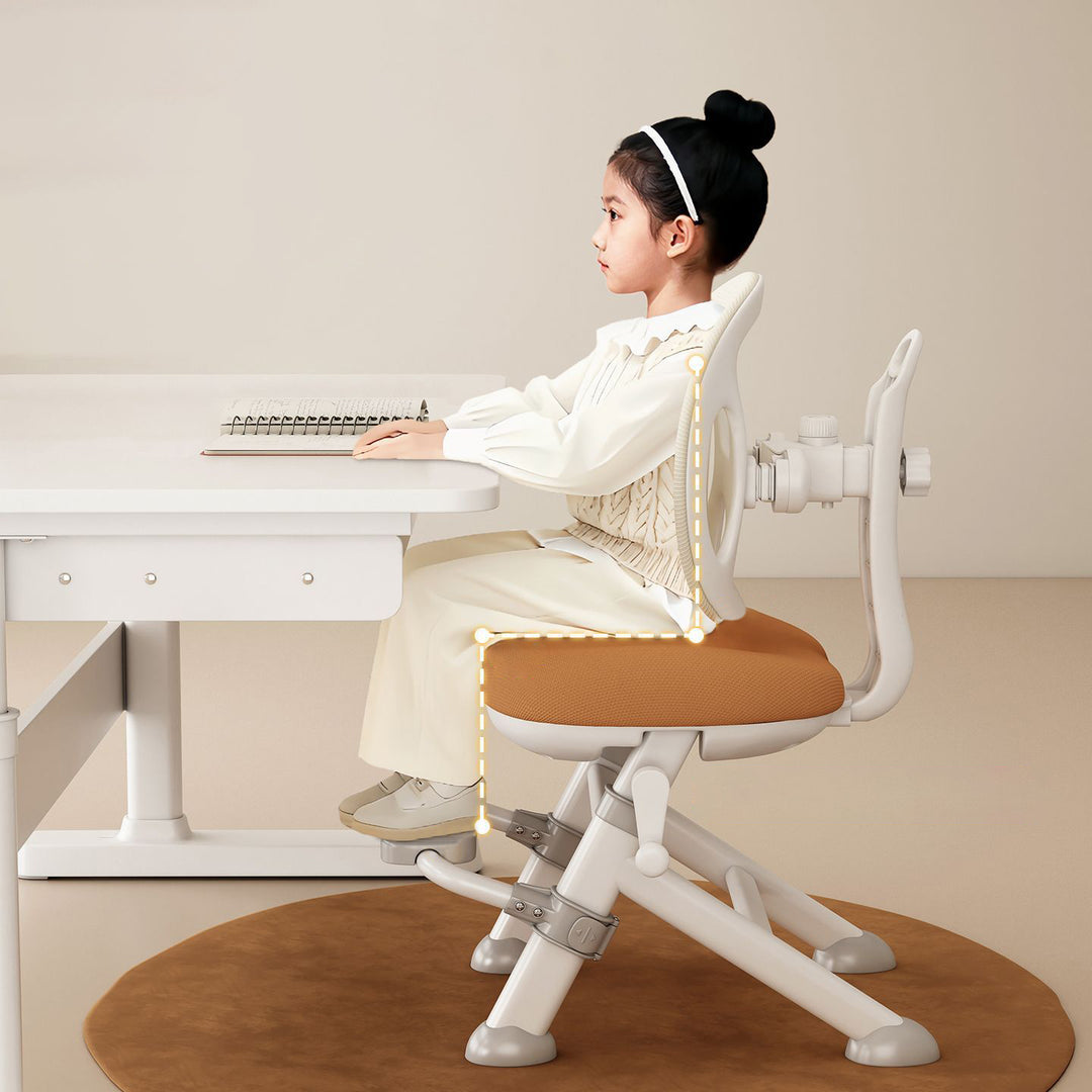 Modern Minimalist High-Resilience Mesh Carbon Steel Foam Sponge Kids Square Seat With Adaptive Backrest Footrest Highly Practical Armless Desk Chair For Home Office