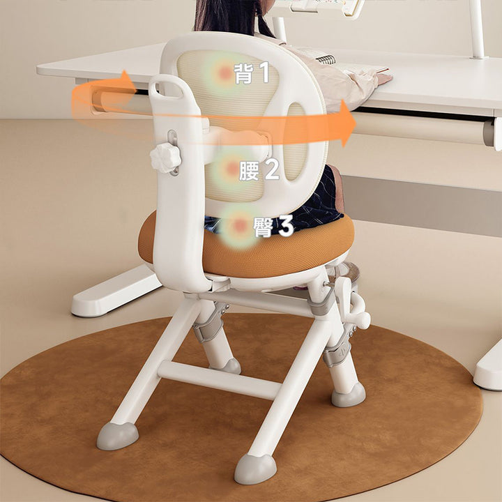 Modern Minimalist High-Resilience Mesh Carbon Steel Foam Sponge Kids Square Seat With Adaptive Backrest Footrest Highly Practical Armless Desk Chair For Home Office