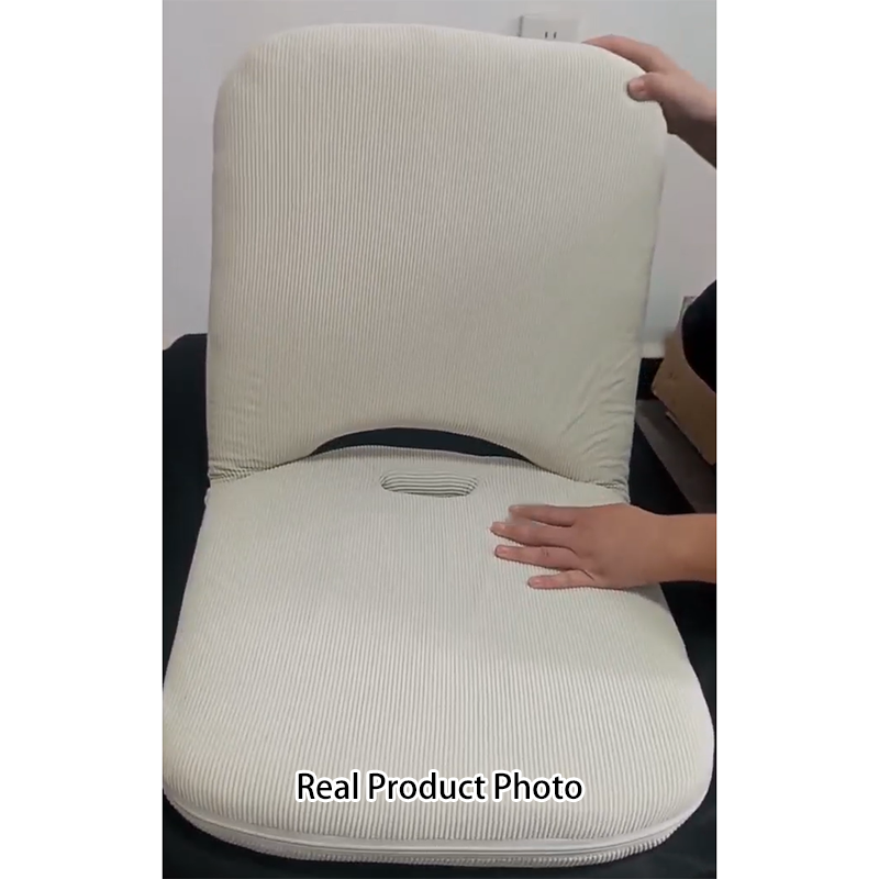 Modern Minimalist Corduroy Fabric Iron Steel Tube Square Foldable Adjustable With 5-Position Backrest Armless Low Stool For Living Room